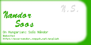 nandor soos business card