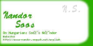 nandor soos business card